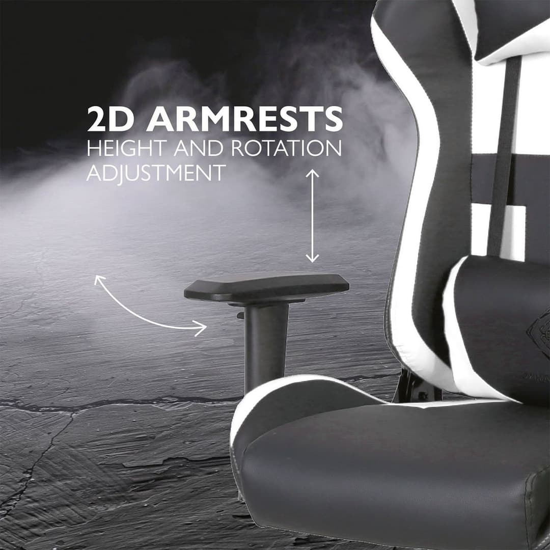 Deltaco DC210 Faux Leather Gaming Chair - Black and White - Image 8