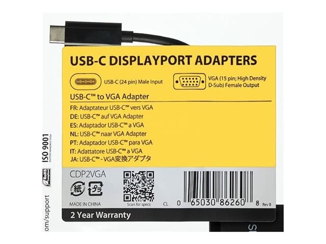 StarTech USB-C to VGA Adapter Black - Image 7