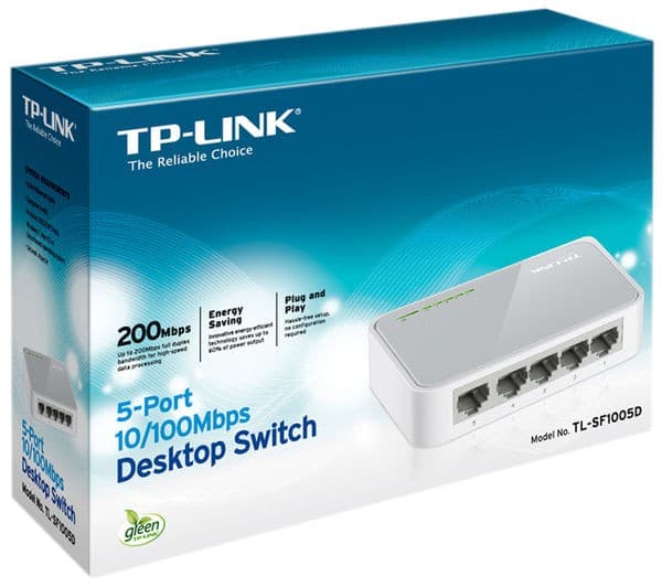 TP-Link TL-SF1005D 5-Port 10/100Mbps Fast Ethernet Unmanaged Desktop Network Switch - Image 4