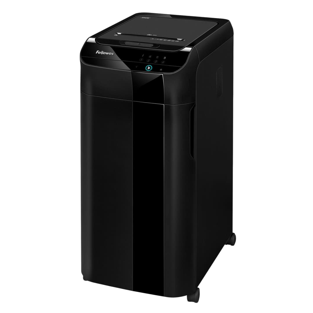 Fellowes Paper Shredder 550 Sheet Auto Feed Cross Cut Shredder AutoMax 550C Shredder with 83 Litre Bin High Security P4 - Image 1
