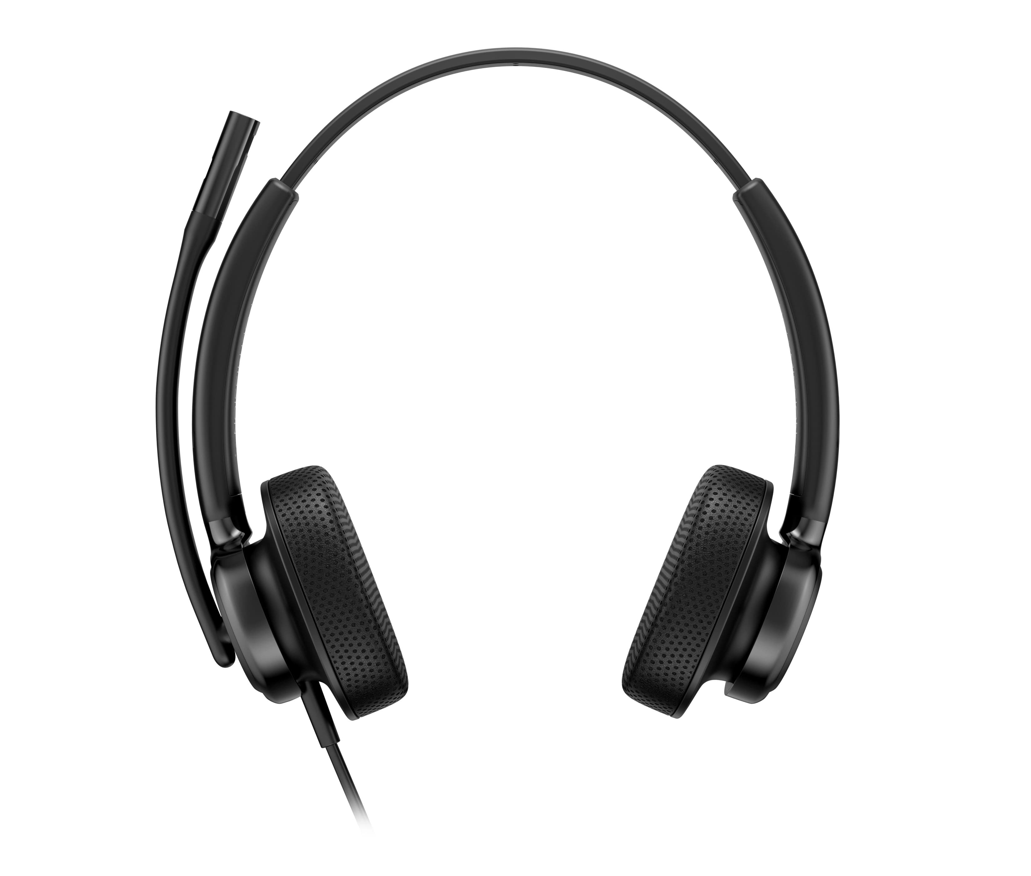 HP Poly Mission 425 Stereo USB-C Wired Headset with USB-A Adapter - Leatherette