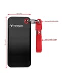 Verbatim Pocket SSD USB 3.2 Gen 2 1TB Black/Red thumbnail 2