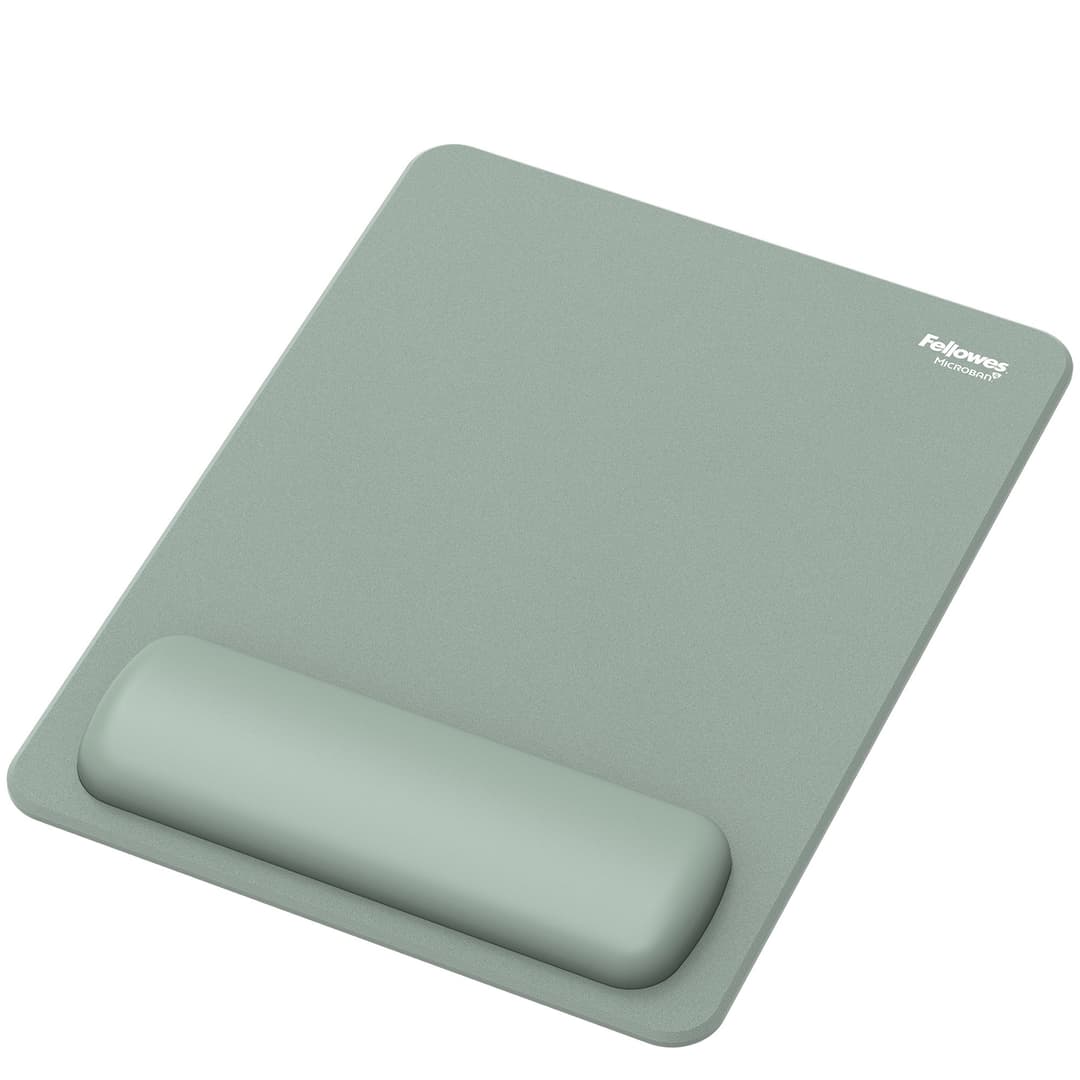 Fellowes Breyta XL Mouse Mat Wrist Rest XL Mouse Pad Wrist Support with Antibacterial Protection Ergonomic Mouse Mat Sage - Image 1