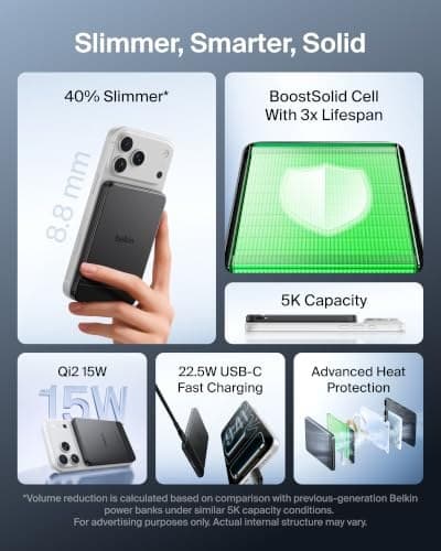 Belkin UltraCharge Pro 5000mAh Semi-Solid-State Wireless Power Bank - Image 5