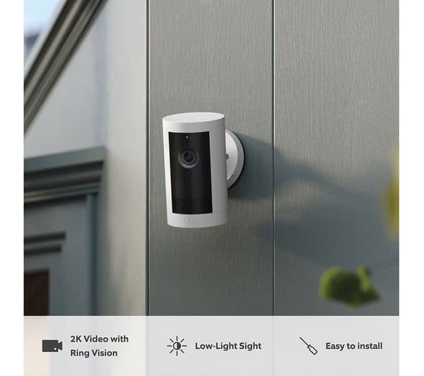 RING Outdoor Cam Plus Battery 2K WiFi Security Camera Motion Detection Two-Way Talk - White - Image 2