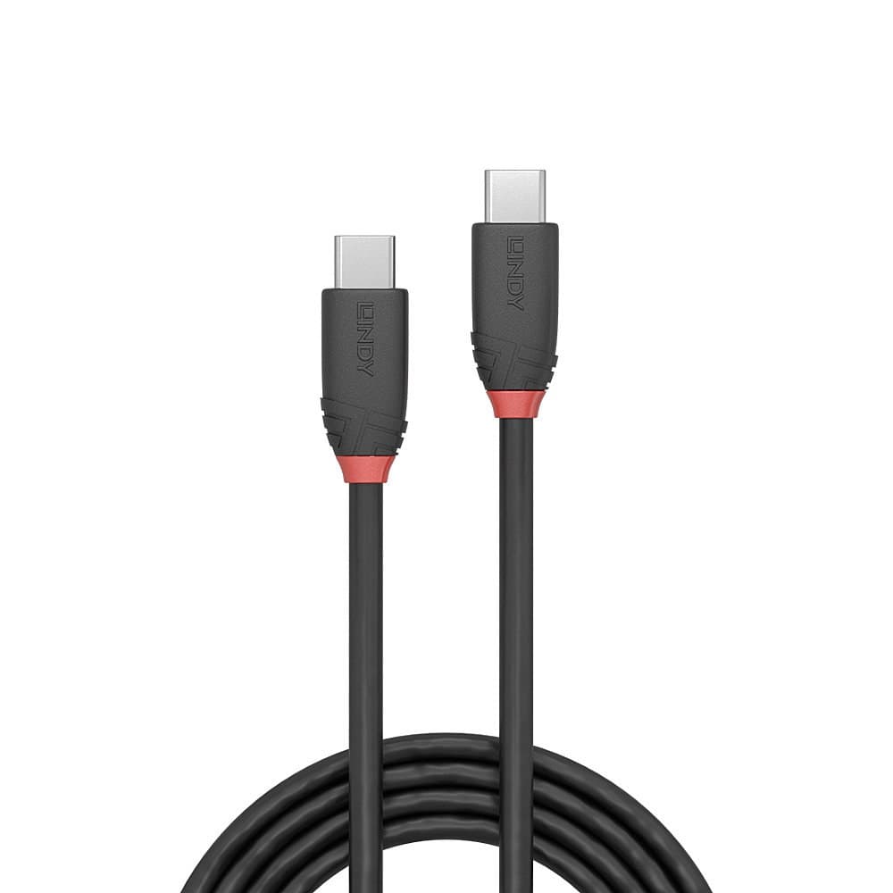 Lindy 1.5m USB 3.2 Type C to C Cable, 20Gbps, Black Line - Image 2