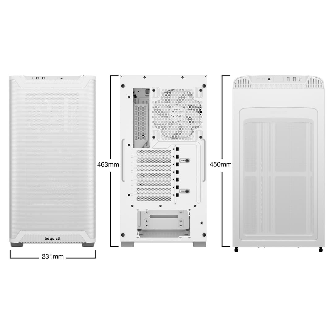 be quiet! Pure Base 501 Airflow Mid Tower Gaming PC Case - White - Image 6