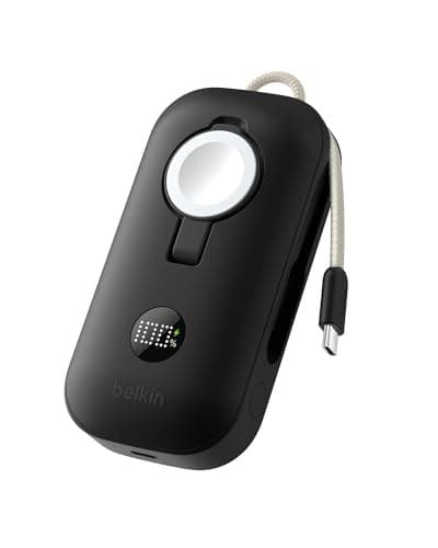 Belkin BoostCharge Pro 45W 10000mAh Power Bank with Apple Watch Charger, Integrated USB-C Cable and Display - Black - Image 2