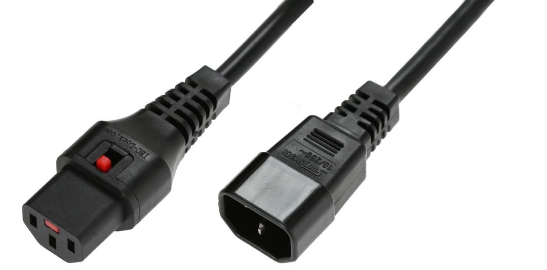 Powercord C13 IEC Lock - C14 - Image 1