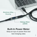 Plugable Technologies USB C Extension Cable 3.3 Ft, Digital Power Meter Tester for Monitoring USB-C Connections, Supports Fast Charging up to 240W, 4K 60Hz Display, 10Gbps Data, Digital Multimeter Tester thumbnail 3