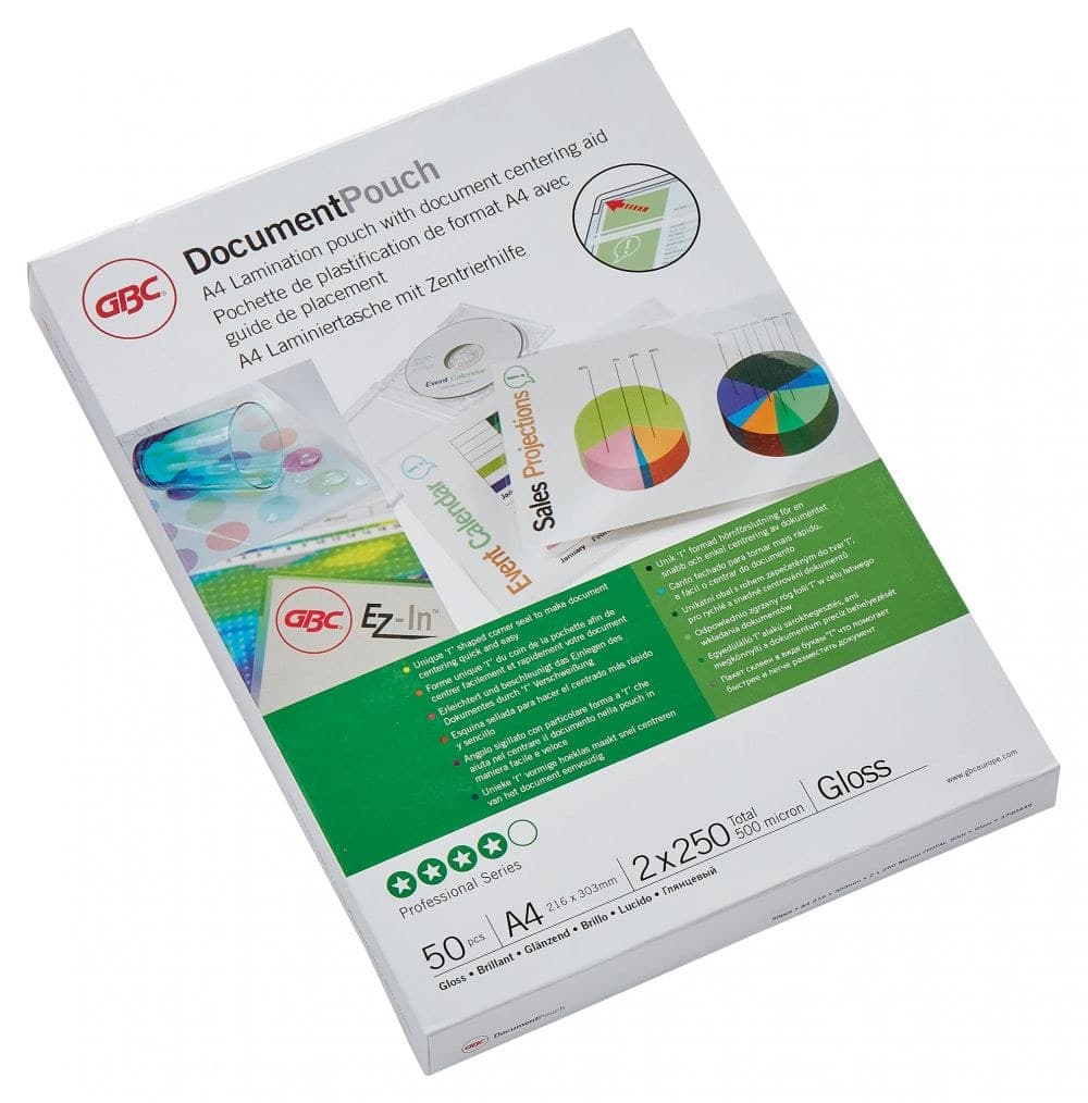 GBC 3740449 A4 Gloss Document Pouch 250 micron 50Pk - Image 1