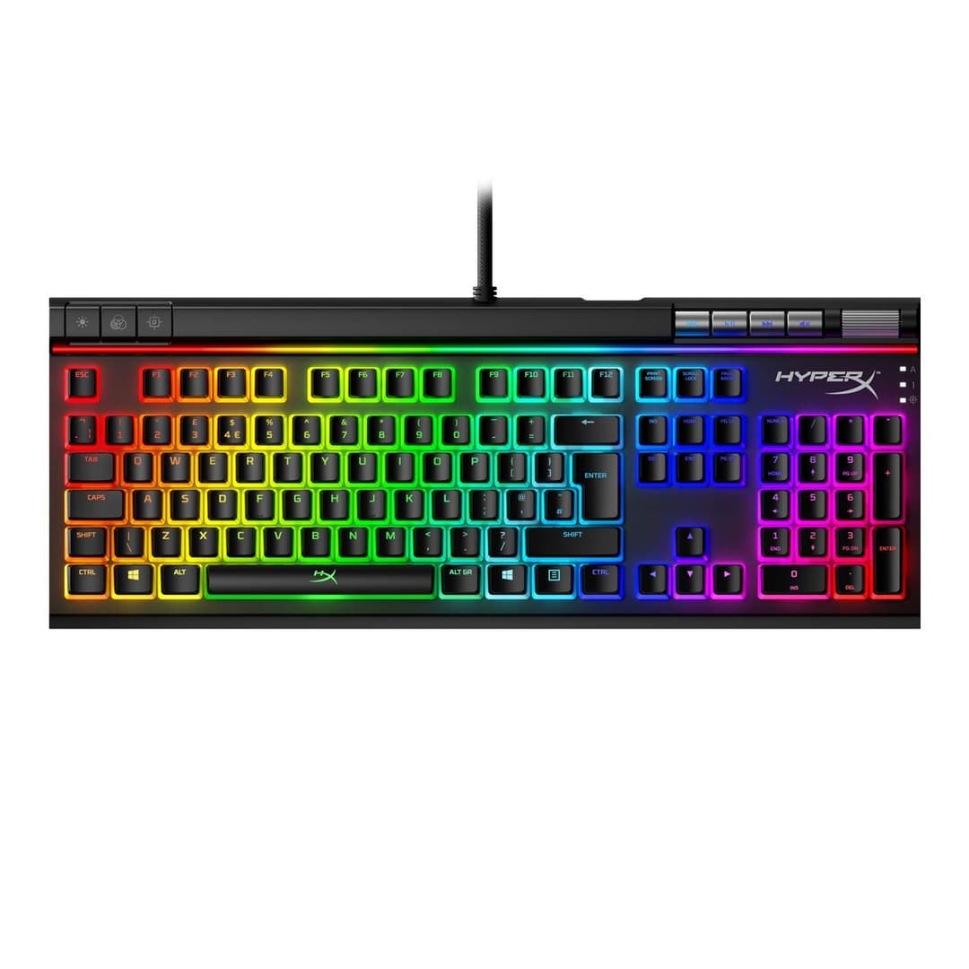 HyperX Pudding Keycaps Full Key Set ABS UK Layout OEM Profile - Black - Image 3