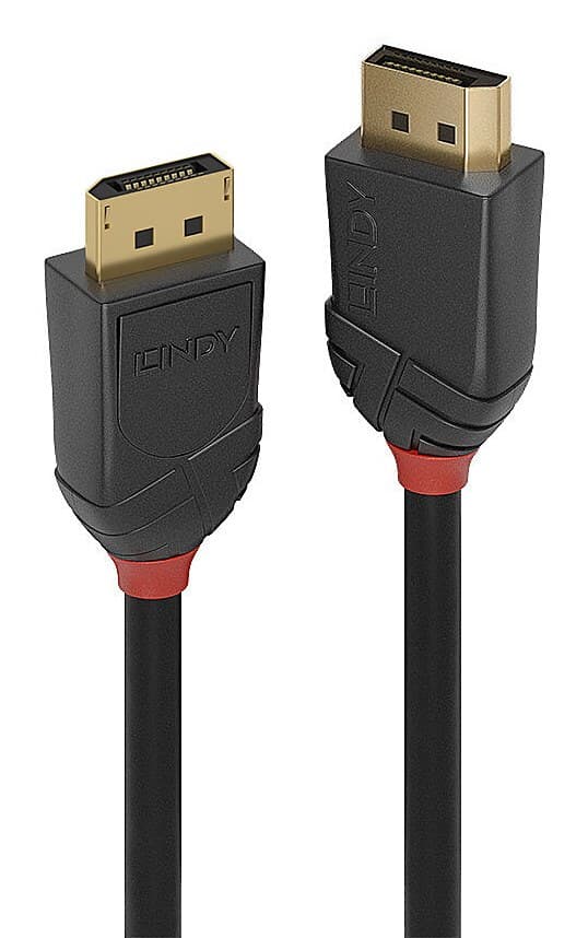 Lindy 36521 2m DisplayPort 2.1 80Gbps Cable, Black Line