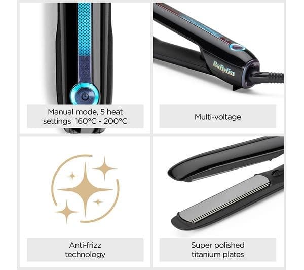 BABYLISS Sensor Protect Styler ST490U Intelligent Hair Straightener - Black - Image 4