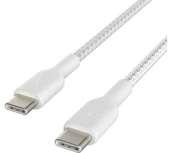 BELKIN Braided USB Type-C Cable 1m White Pack of 2 - Image 1