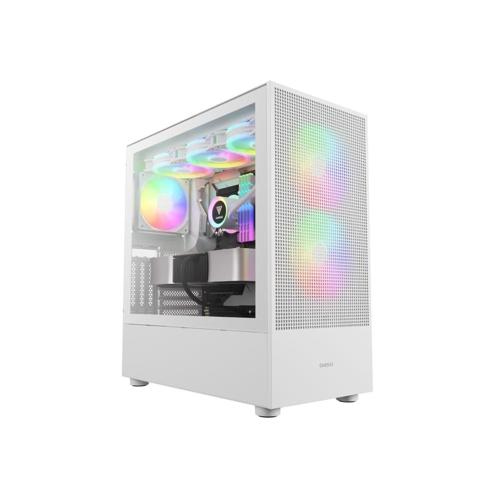 Gamdias TALOS M3 MESH Tempered Glass Mid Tower Gaming PC Case - White - Image 1