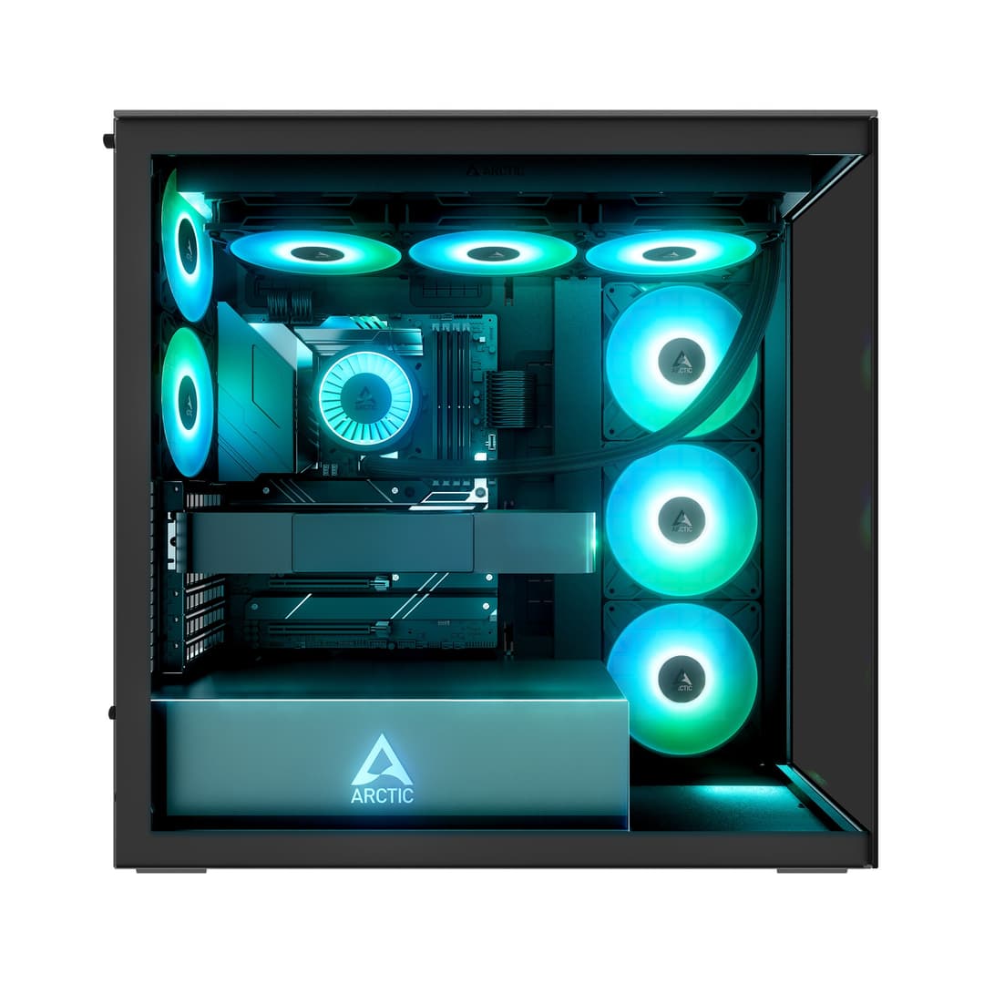 Arctic Xtender ARGB Tempered Glass E-ATX Mid Tower PC Case - Mirror - Black - Image 7