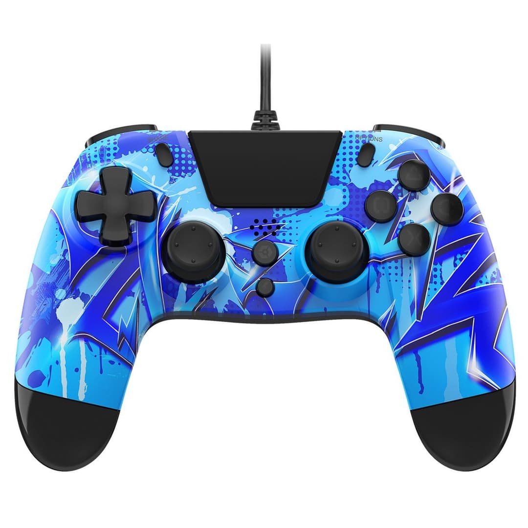 Gioteck VX4 Wired Controller for PS4 - Blue Lightning - Image 1