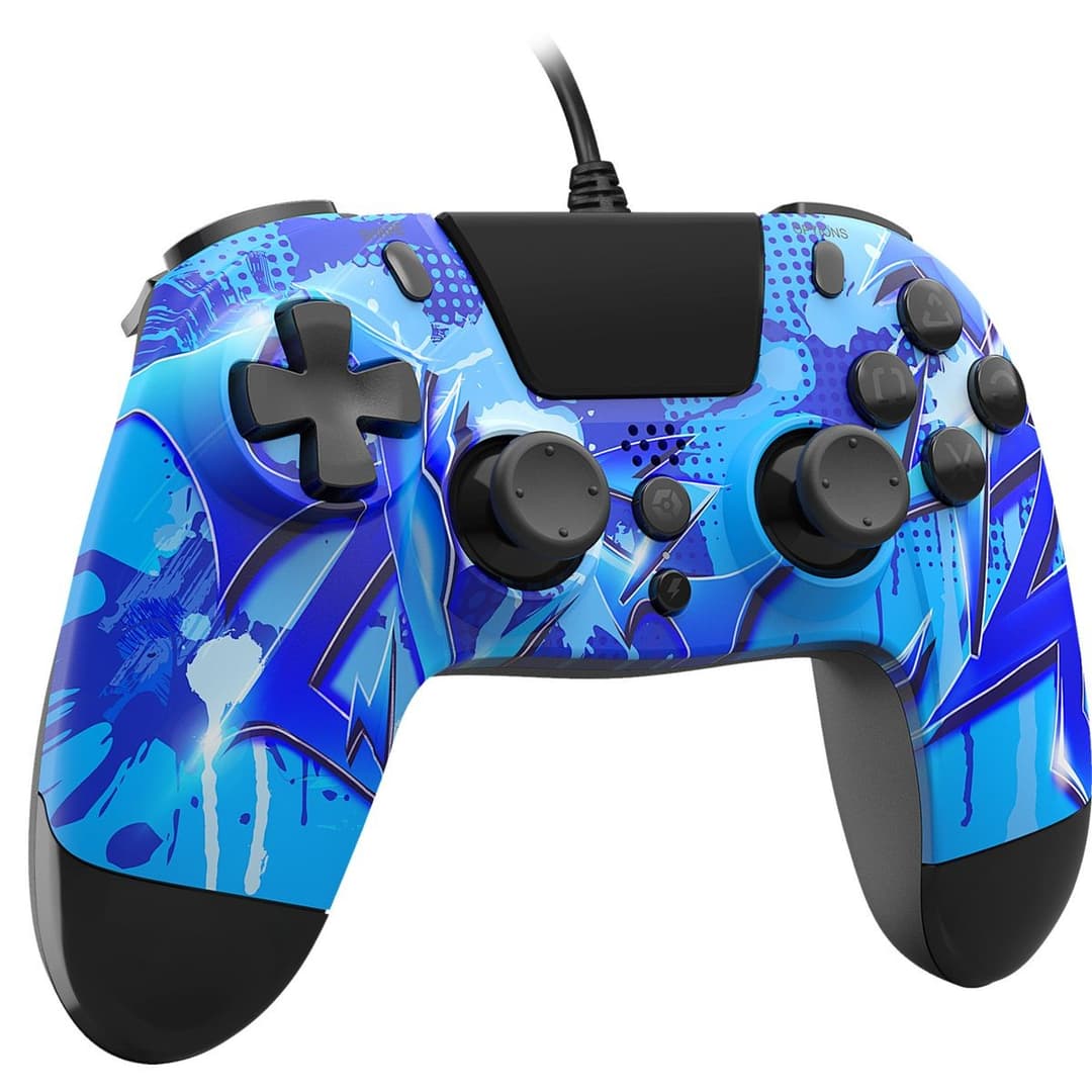 Gioteck VX4 Wired Controller for PS4 - Blue Lightning - Image 2