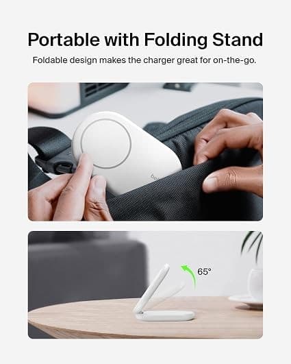 Belkin BoostCharge Magnetic Foldable Wireless Charger 15W Qi2 MagSafe Compatible WIB007 - White - Image 4