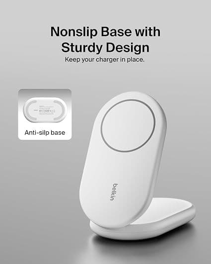 Belkin BoostCharge Magnetic Foldable Wireless Charger 15W Qi2 MagSafe Compatible WIB007 - White - Image 5