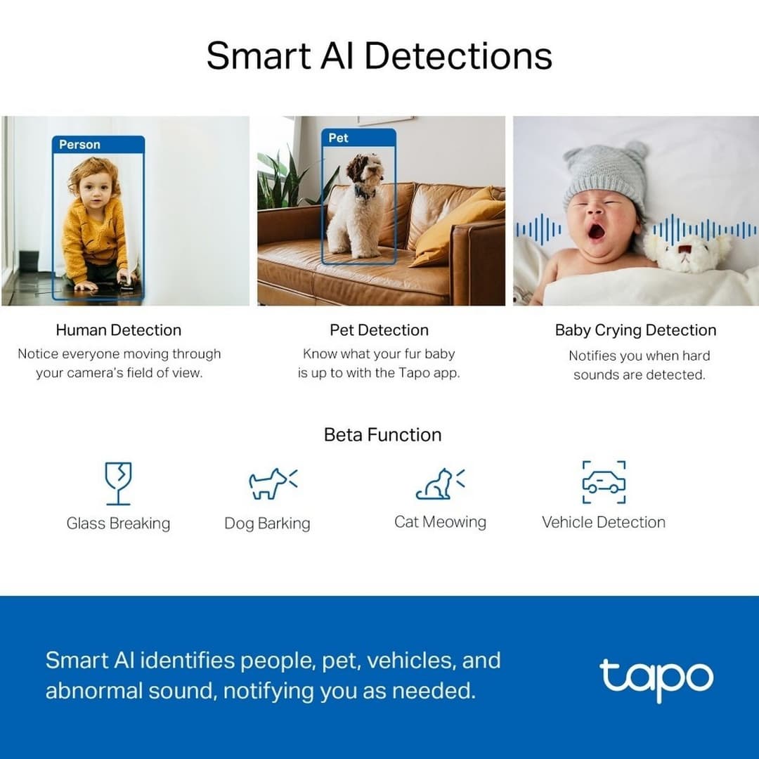 Tapo C220 2K 4MP Pan/Tilt Wi-Fi AI Home Security Camera - Image 6