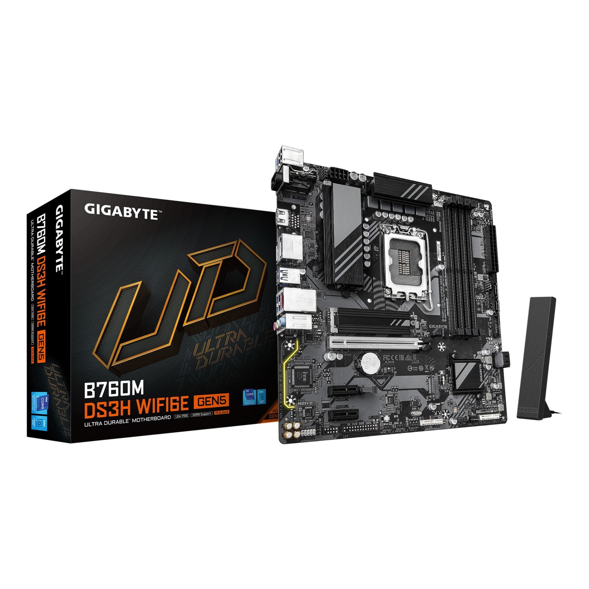 Gigabyte B760M DS3H GEN5 Intel B760 LGA1700 DDR5 Micro-ATX Motherboard - Wi-Fi 6E