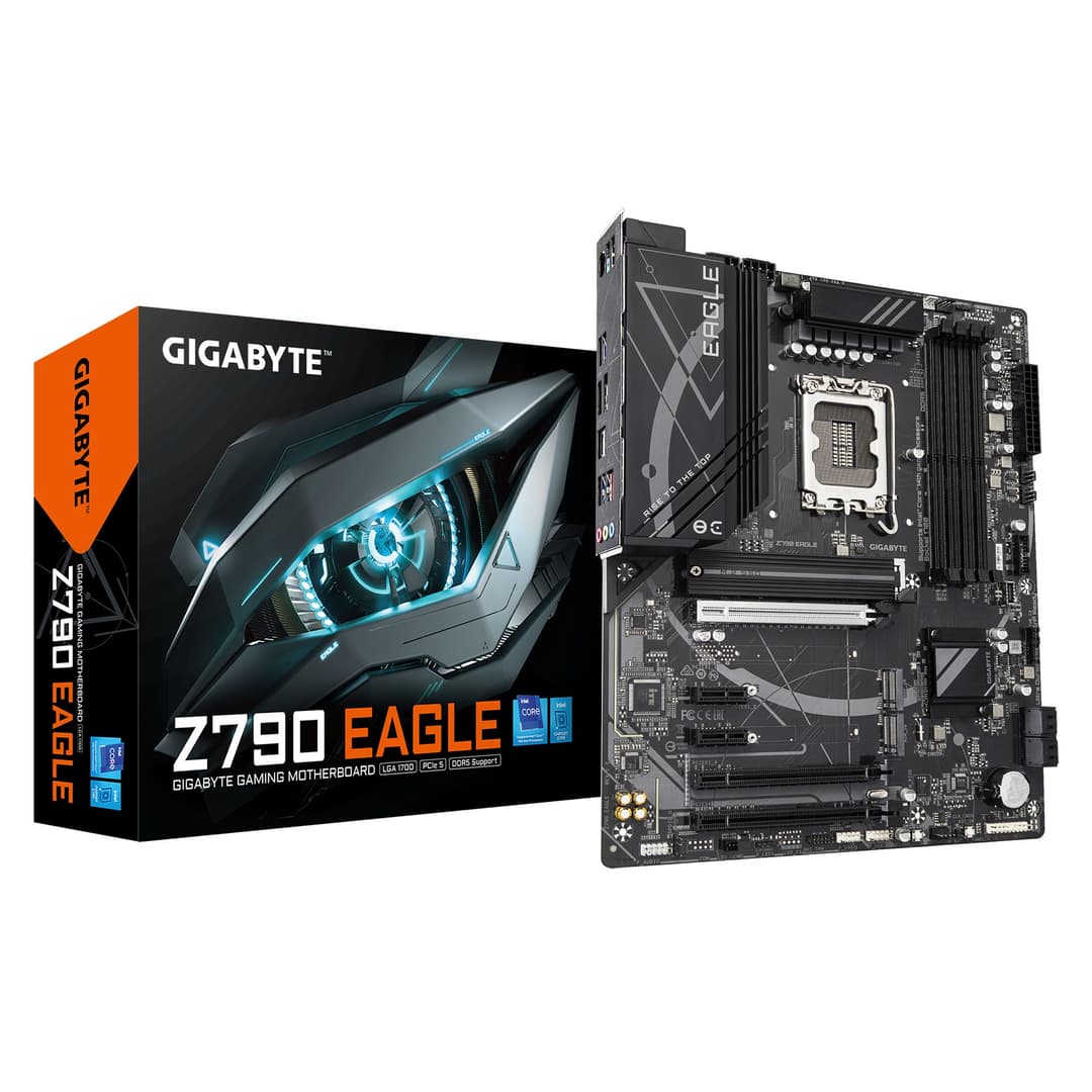 GIGABYTE Z790 EAGLE Motherboard - Supports 14th Gen. Intel Core CPUs, 12+1+1 phases VRM, up to 7600MHz DDR5 (OC), 3xPCIe 4.0 M.2, 2.5GbE LAN, USB 3.2 Gen 2 - Image 1