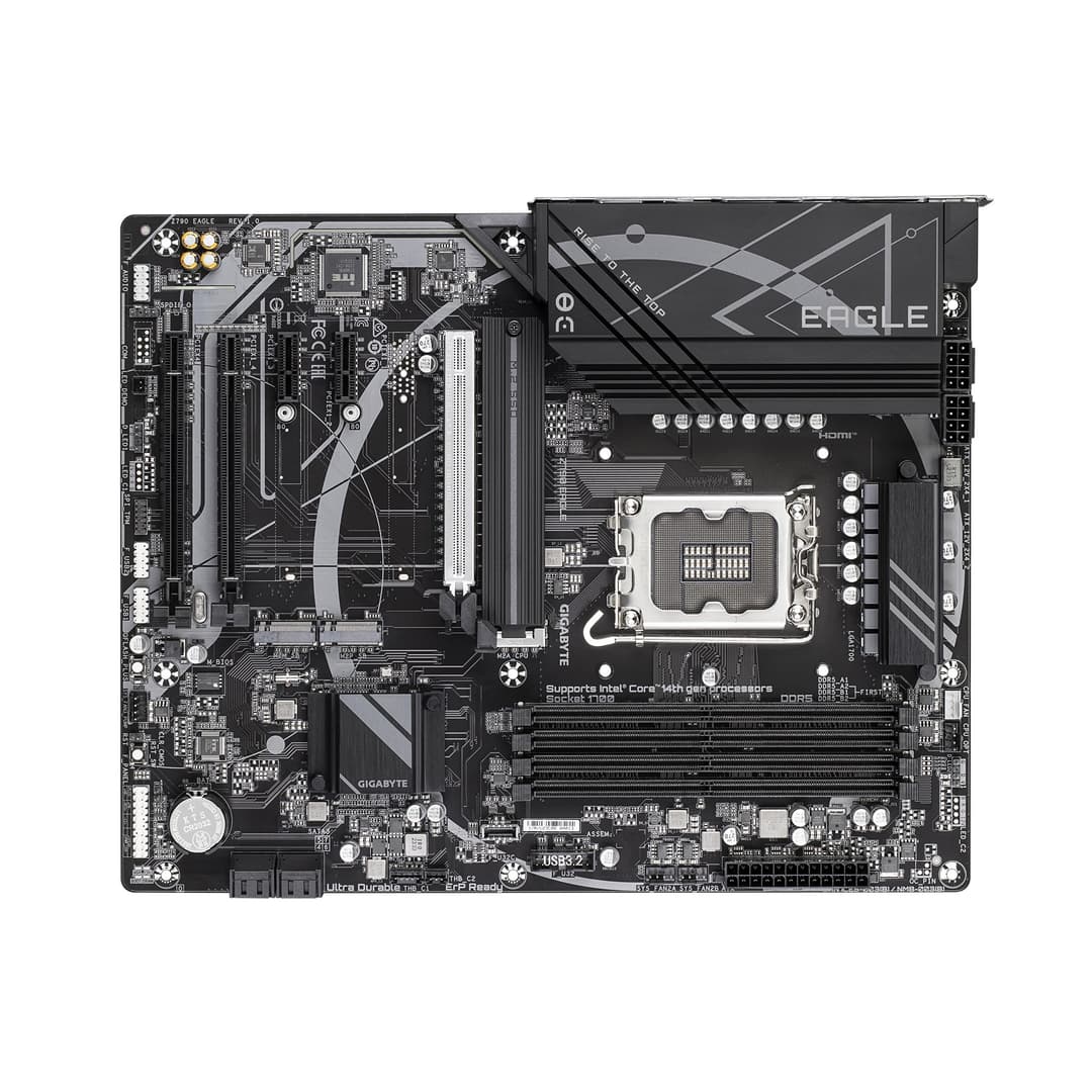 GIGABYTE Z790 EAGLE Motherboard - Supports 14th Gen. Intel Core CPUs, 12+1+1 phases VRM, up to 7600MHz DDR5 (OC), 3xPCIe 4.0 M.2, 2.5GbE LAN, USB 3.2 Gen 2 - Image 4