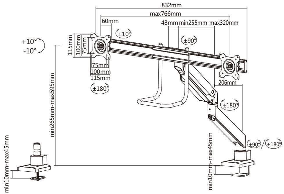 NewStar NeoMounts for 10" - 32" Flat Screen Desk Mount - Silver - Max Weight 8Kg - Image 6