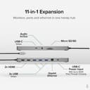 Plugable Technologies 11-in-1 USB-C Hub, 100W USB-C Pass-through, Laptop Docking Station Dual Monitor, 4K 60Hz HDMI, Compatible with Thunderbolt, Windows, Chromebooks, Displays Mirrored on Mac thumbnail 2
