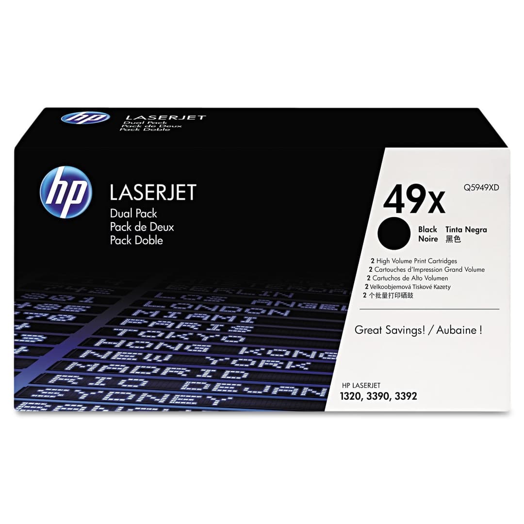 HP Q5949XD 49X 2-Pack High Yield Original LaserJet Toner Cartridges - Black - Image 1