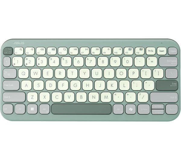 ASUS Marshmallow KW100 Wireless Keyboard - 75% Compact - 1.6 mm Key Travel - Green Tea Latte