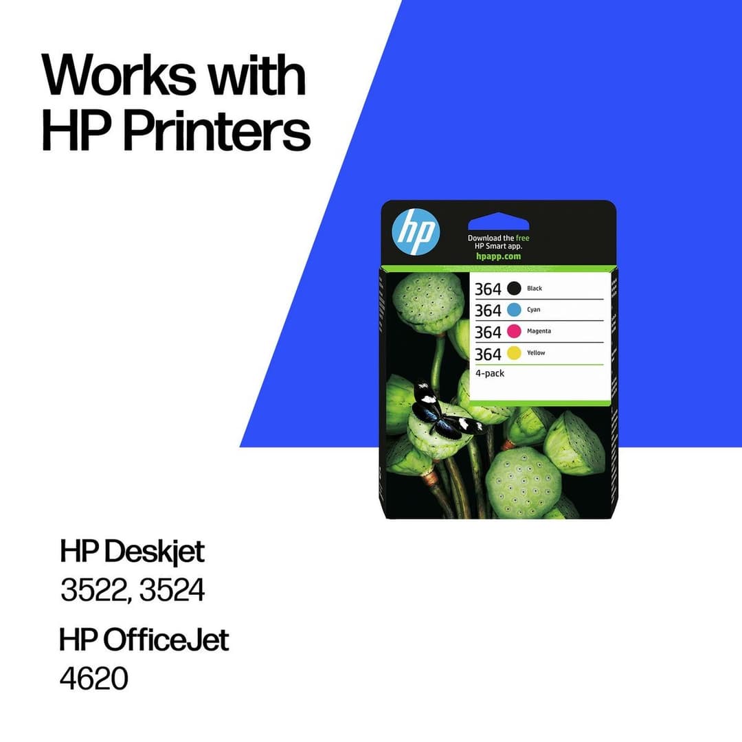 HP 364 Original Ink Cartridges 4-Pack - Black & Colour - Image 2