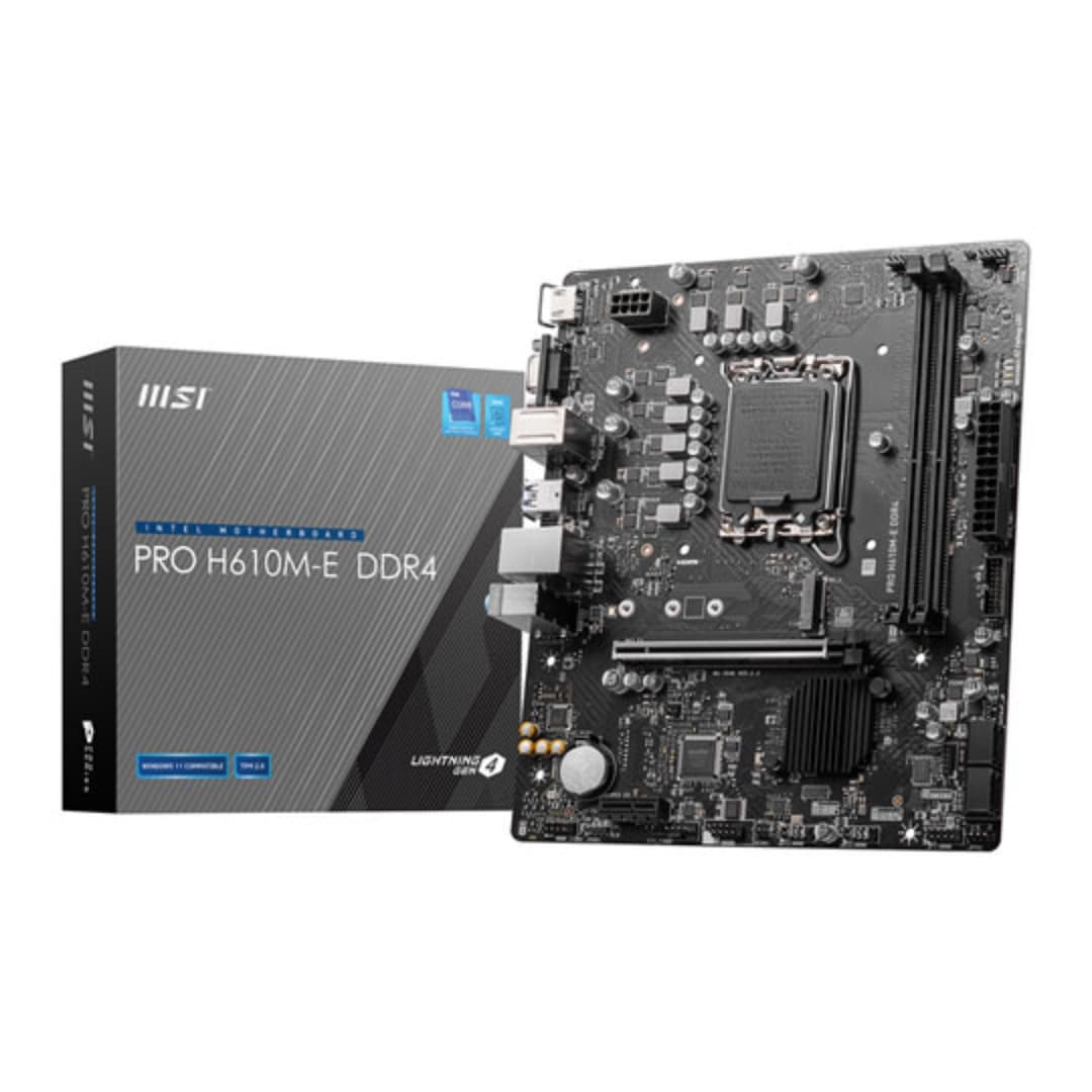 MSI PRO H610M-E DDR4 Intel H610 LGA 1700 Micro-ATX Motherboard - Image 1