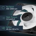 ARCTIC P12 Pro A-RGB LN - Low-Noise Premium Fan, 120 mm PWM Fan with Y-Cable Splitter, 450-2000 rpm, 0 rpm <5% PWM, 5V Digital RGB, Fluid Dynamic Bearing, 4-Pin - Black thumbnail 4