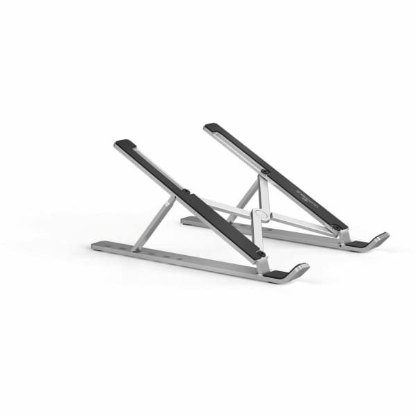 DURABLE Laptop Stand FOLD - Upto 15" Screen Size Notebook Support - Aluminum - Silver - Image 1