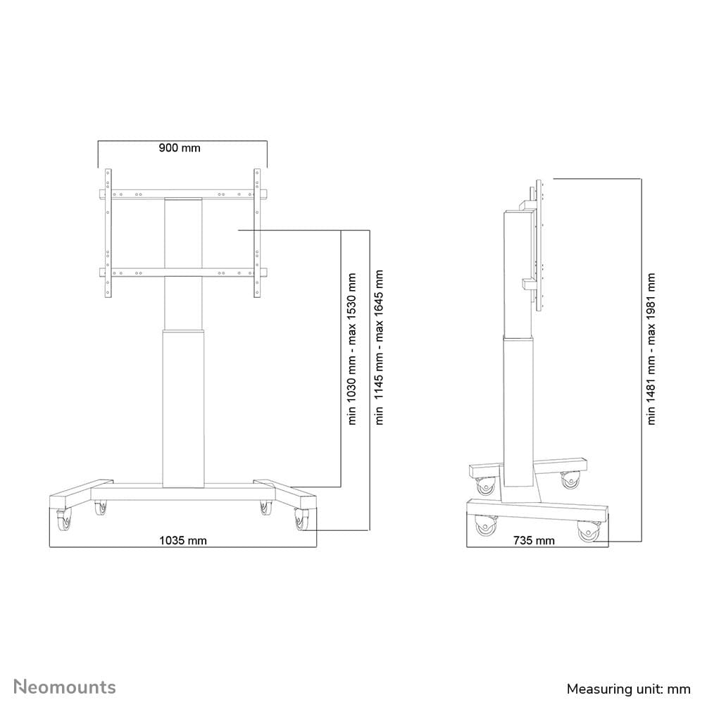 Neomounts PLASMA-M2250BLACK TV trolley 42-100" - motorised - Image 3