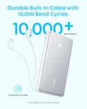 Anker Zolo Power Bank 10000mAh 22.5W with Built-in USB-C Cable - White thumbnail 4