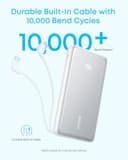 Anker Zolo Power Bank 10000mAh 22.5W with Built-in USB-C Cable - White thumbnail 5
