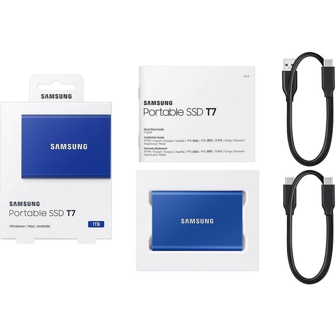Samsung T7 Portable SSD USB 3.2 Gen 2 1TB - Blue - Image 2