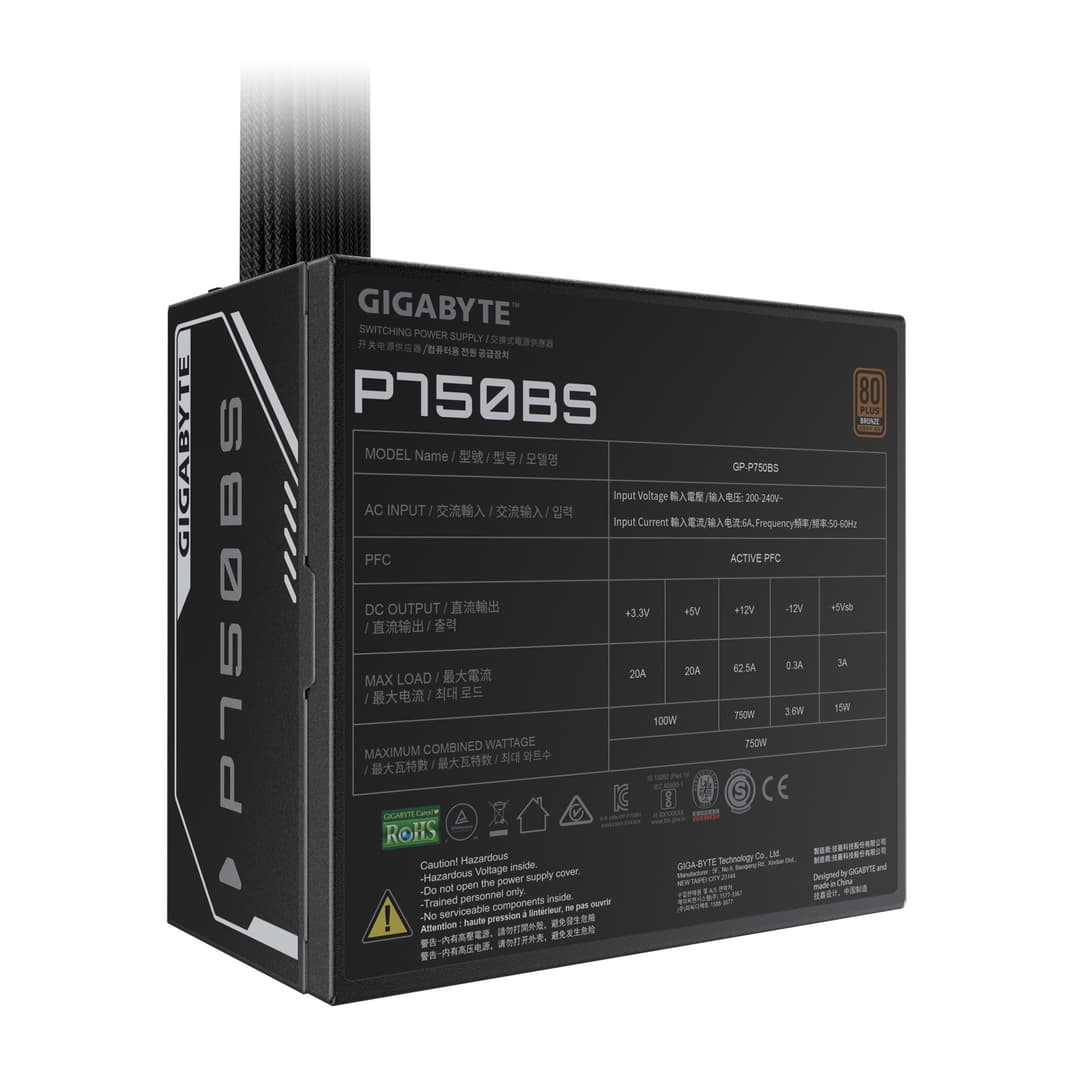 Gigabyte P750BS 750W ATX 80 Plus Bronze PSU Power Supply - Image 4