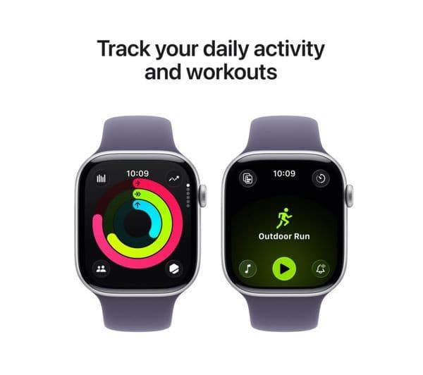 Apple Watch Series 11 GPS 46mm Silver Aluminium Case with Purple Fog Sport Band - M/L - Image 4