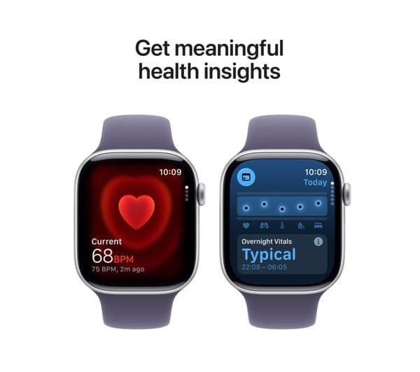 Apple Watch Series 11 GPS 46mm Silver Aluminium Case with Purple Fog Sport Band - M/L - Image 5