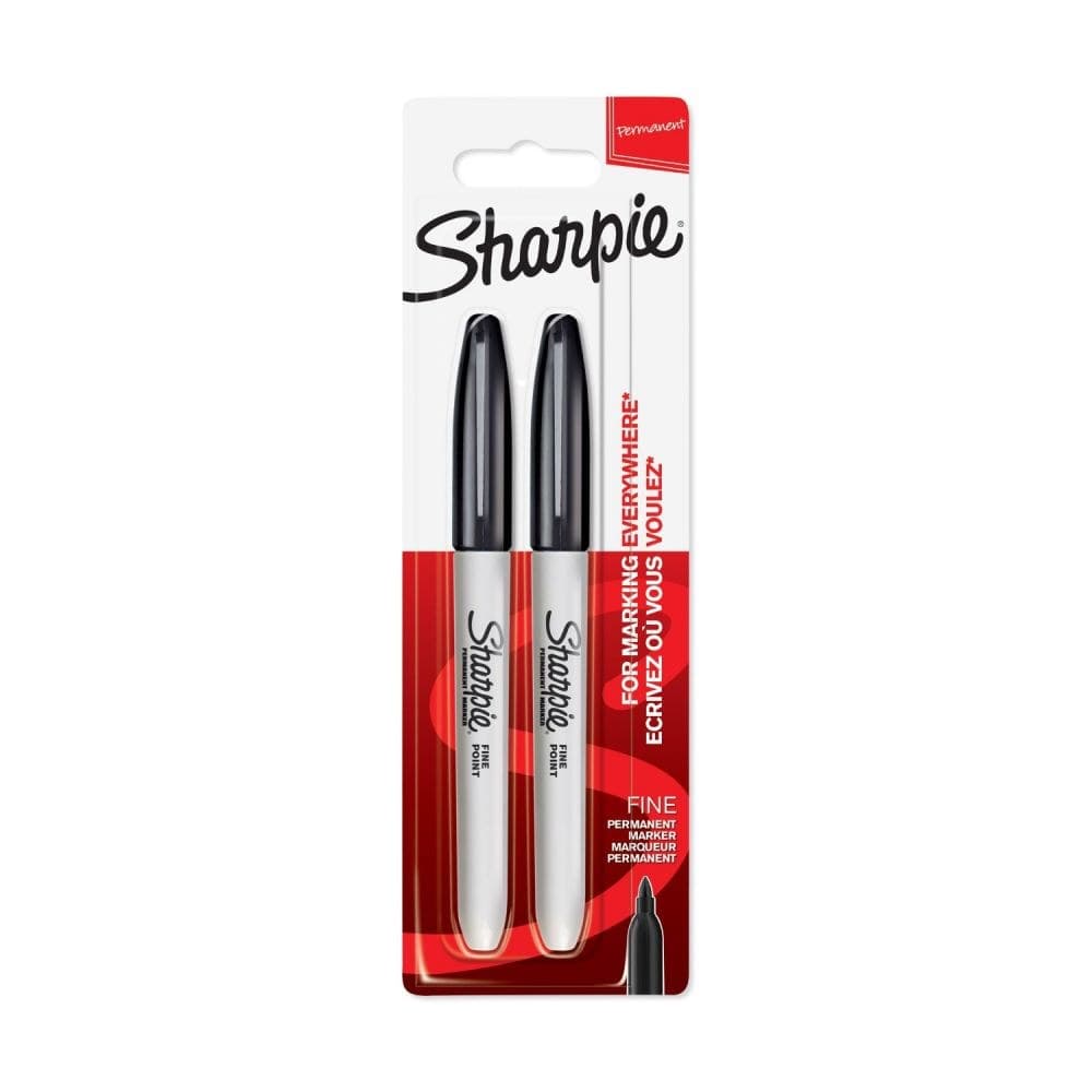 Sharpie 1985860 Fine Black Permanent Pen Pack of 12 twin Blister Packs - Image 1