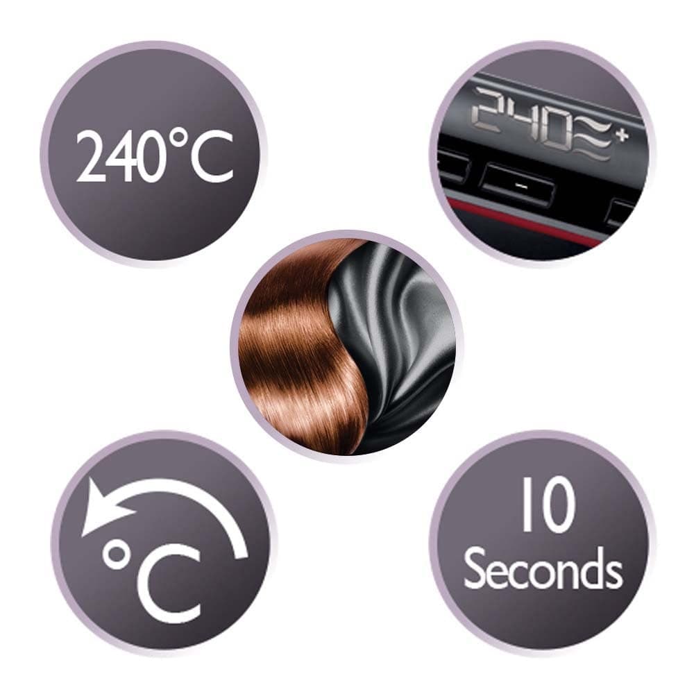Remington Silk Straightener S9600 Hair Straightener - Black - Image 3