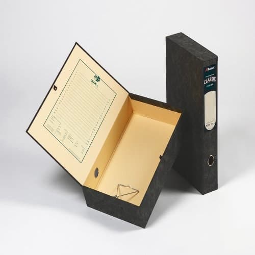 Rexel Classic Foolscap Lockspring Box File Black/Green (5) - Image 1