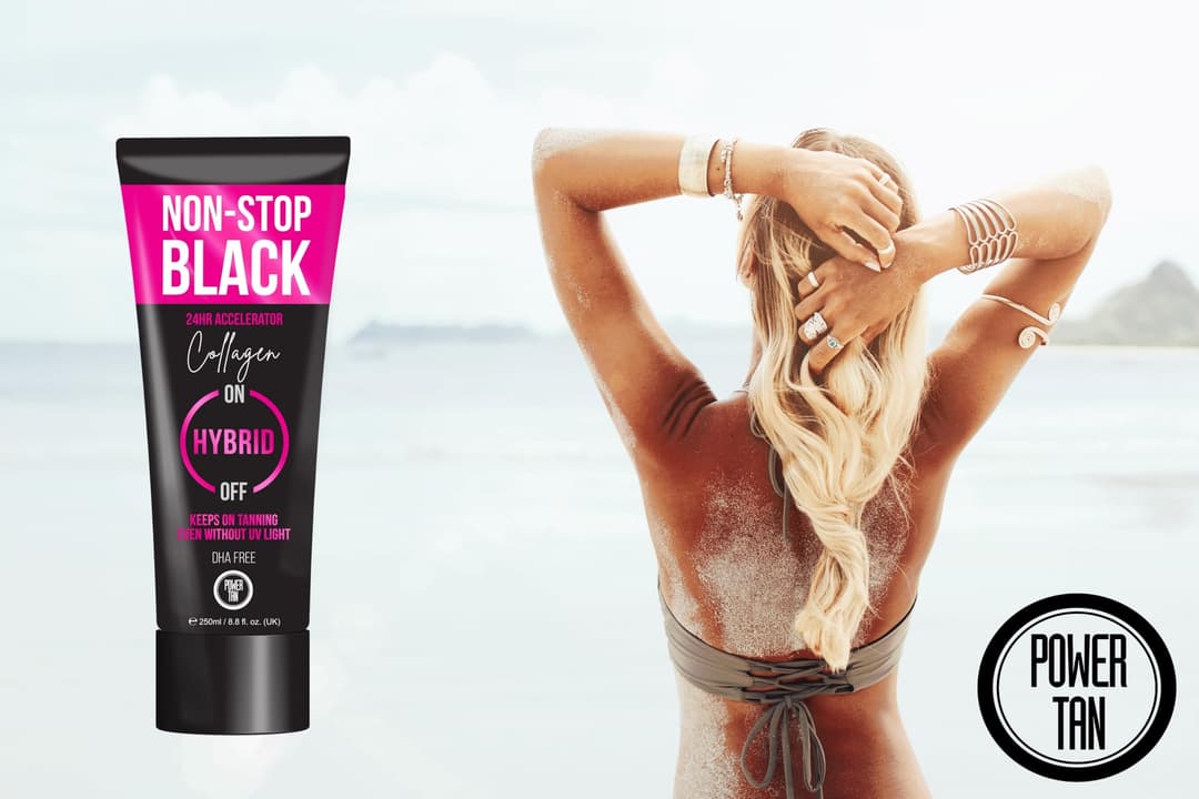Power Tan Non-Stop Black Collagen Tanning Accelerator Cream - Off White - Image 3