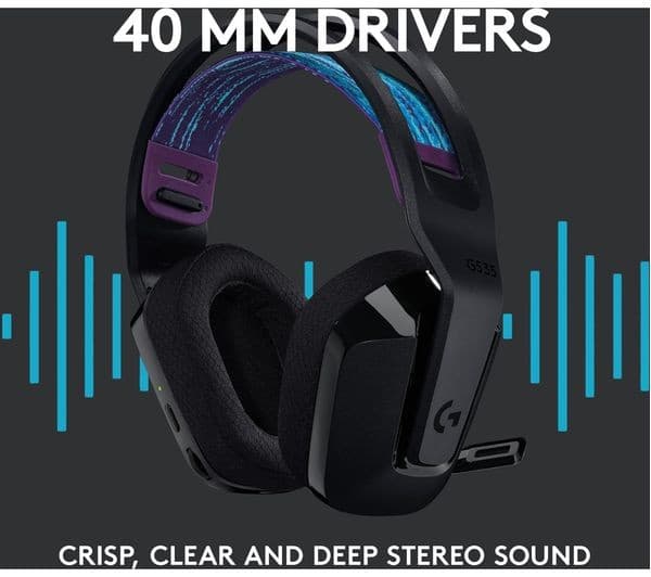 Logitech G535 LIGHTSPEED Wireless Gaming Headset Black - Image 9