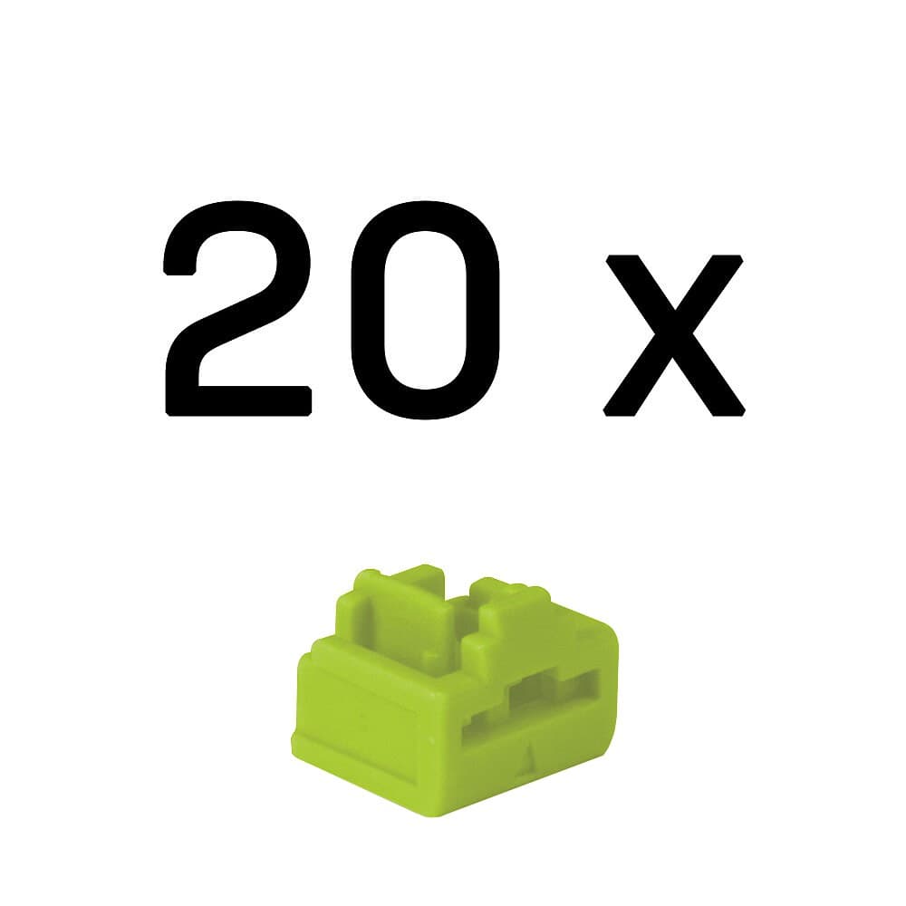 Lindy RJ-45 Port Blockers (Without Key) - Pack of 20, Green - Image 1